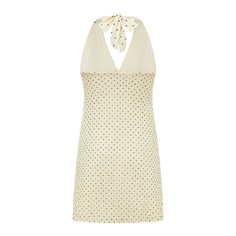 BRDRLESS Pippa Halter Mesh Mini Dress, Yellow Light, hi-res