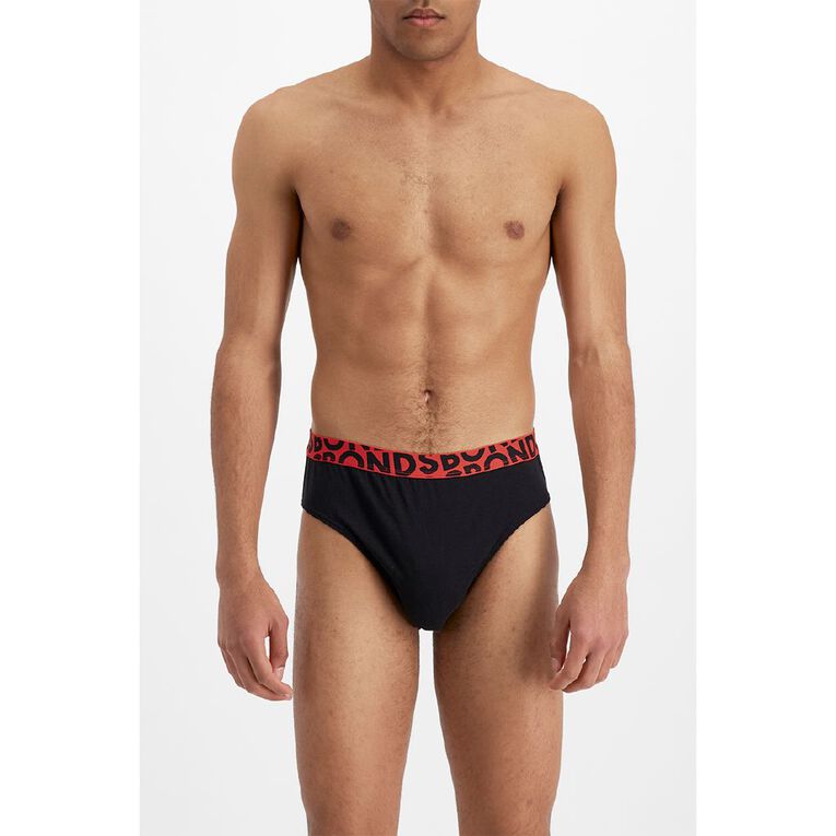 B FOR BONDS Men's Logo Briefs 4 Pack, Black, hi-res