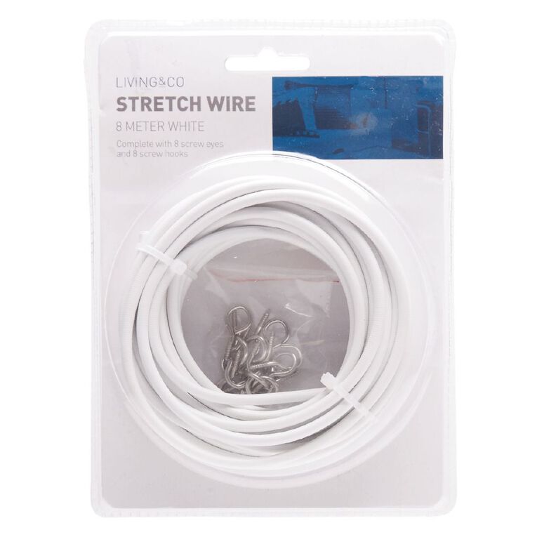 Living & Co Curtain Wire White 8m, White, hi-res