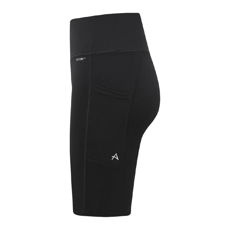 Active Intent Women's Side Pocket Bike Shorts, Black, hi-res