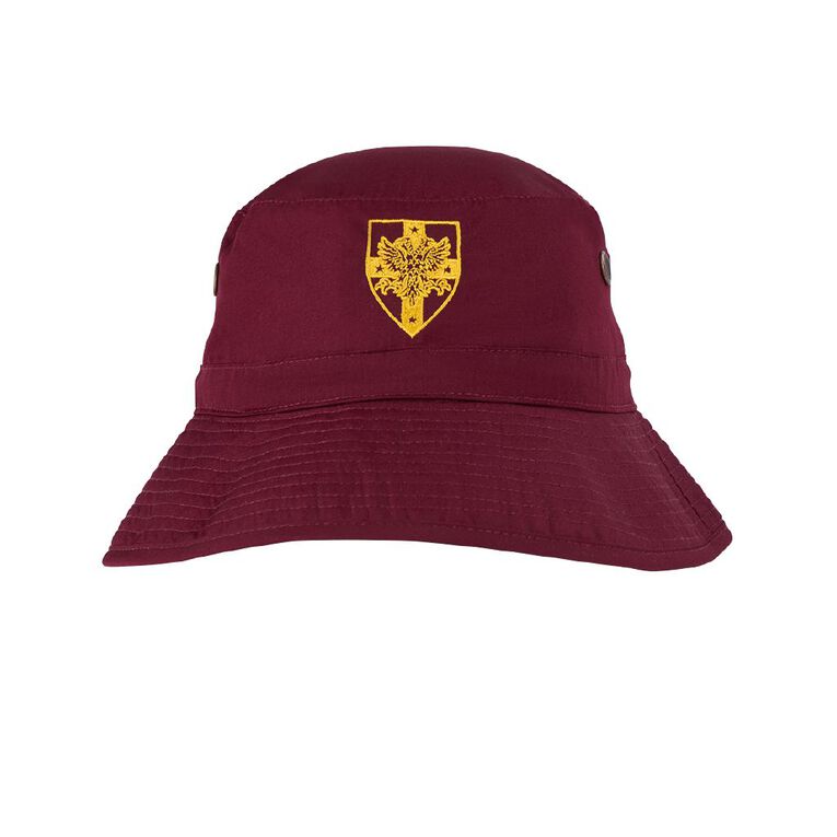 Schooltex Waiuku College Bucket Hat with Embroidery, Burgundy, hi-res