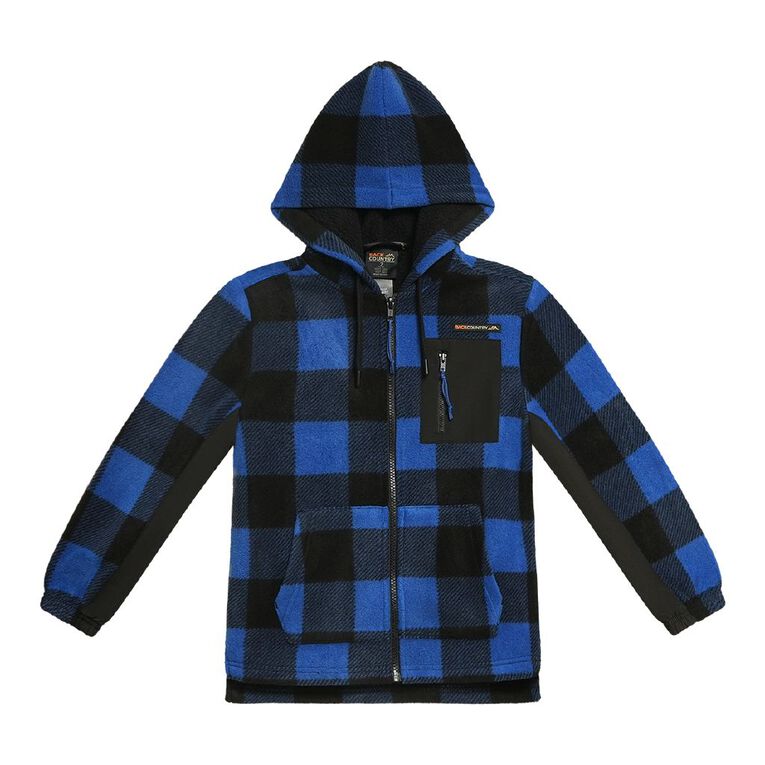 Back Country Kids' Fleece Sherpa Zip-Thru Hoodie, Blue, hi-res