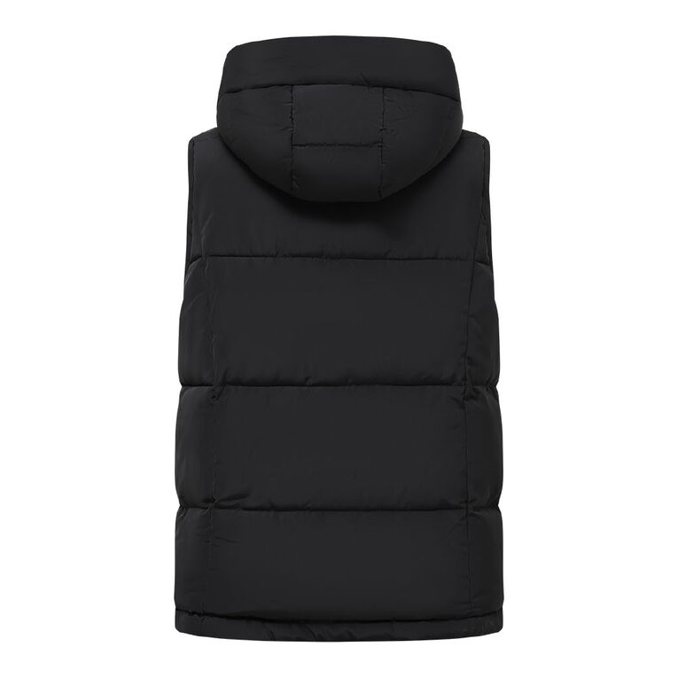 Active Intent Women's Hood Puffer Vest, Black, hi-res