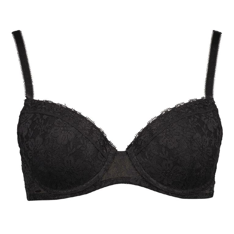 H&H Women's Poppy Lace Contour Bra, Black, hi-res