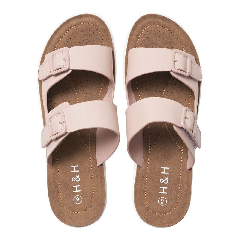 H&H Women's Double Strap Comfort Sandals, Pink, hi-res