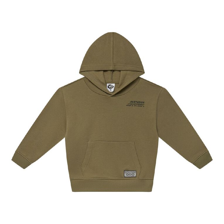 Young Original Core Print Pocket Hoodie, Green Mid, hi-res