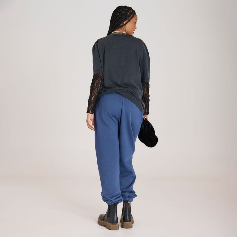 BRDRLESS Graphic Trackpant, Blue Dark, hi-res