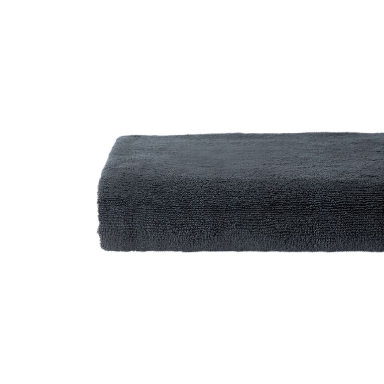 Living & Co Plush Plain Bath Towel Black, , hi-res