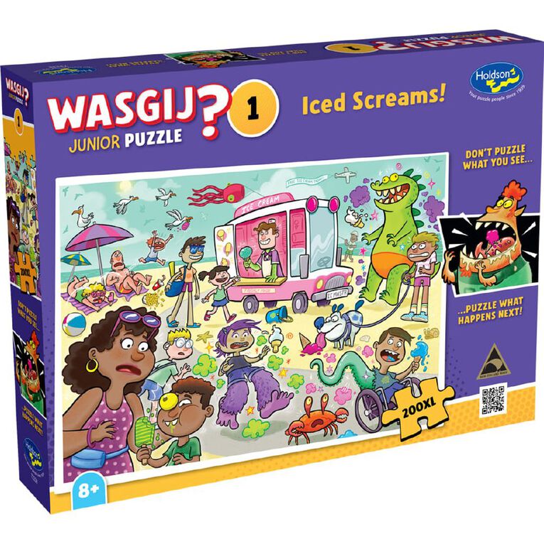 WASGIJ Junior #1 XL Iced Screams 200 Piece Puzzle, , hi-res