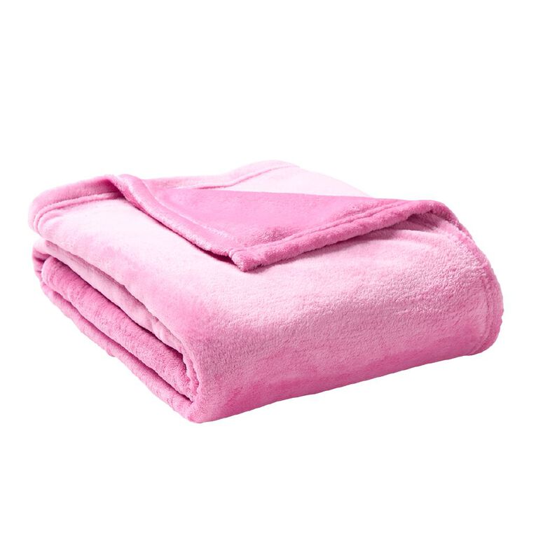 Living & Co Kids Plush Blanket Pink Single, , hi-res