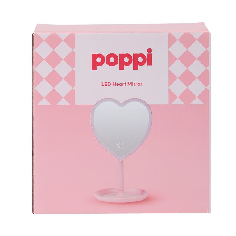 Poppi LED Heart Mirror Pink, , hi-res