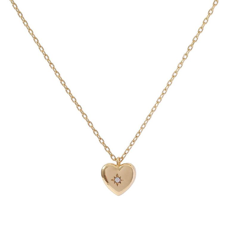 Heart Necklace Gold Plated, , hi-res