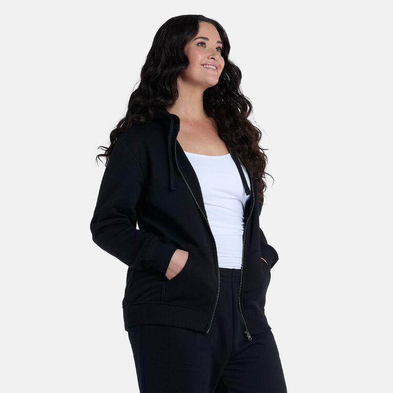 H&H Women's Zip-Thru Hoodie Sweat, Black, hi-res