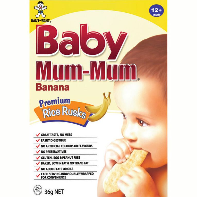 Baby Mum-mum Banana Flavour Rice Rusks 36g, , hi-res