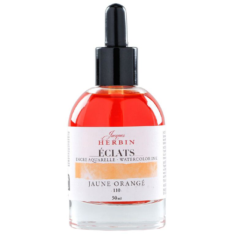 Jacques Herbin Eclats Watercolour Ink 110 Orange Yellow 50ml, , hi-res