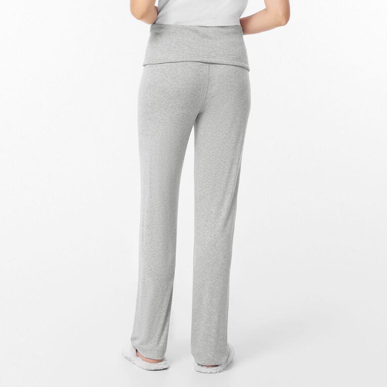 H&H Women's Rib Fold Over Lounge Pants, Grey Marle, hi-res