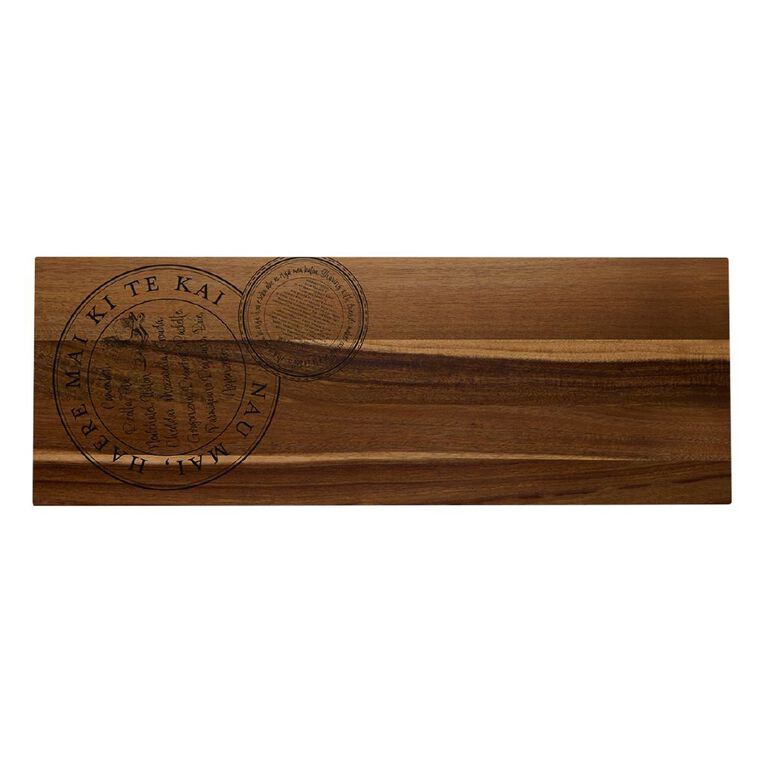 Living & Co Wooden Printed Board 70 x 25 x 1.5cm Natural, , hi-res