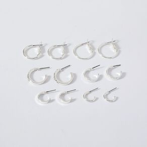 Huggie Hoop Earrings Silver