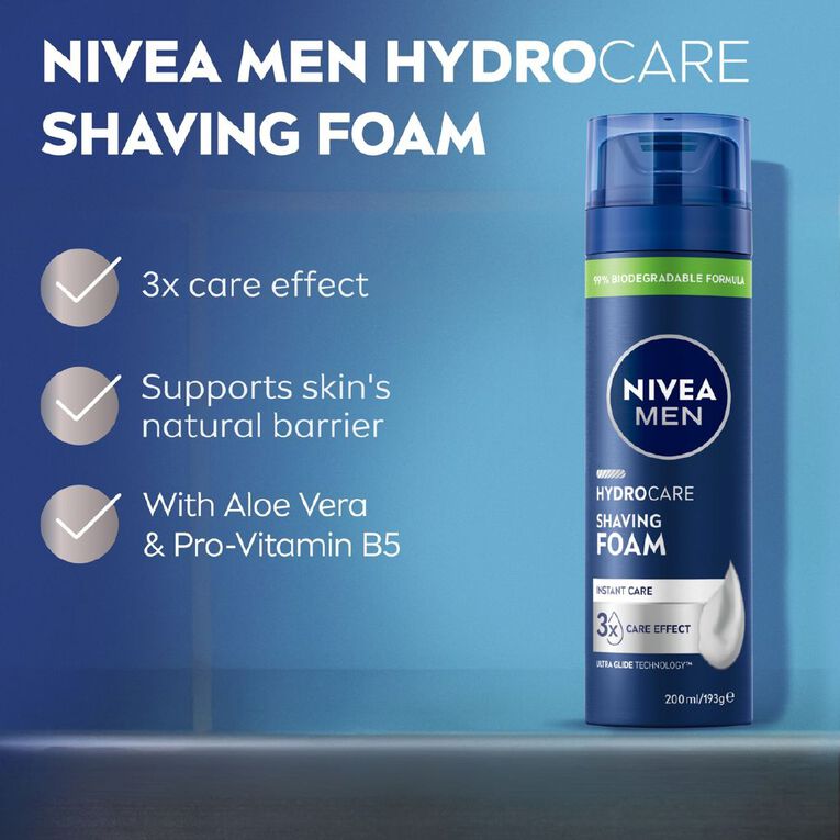 Nivea Men Moisturizing Shaving Foam 200ml, , hi-res