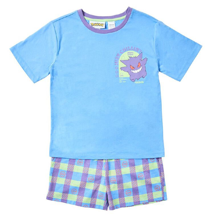 Pokemon Boys' T-Shirt and Short Pyjama Set, Blue Dark, hi-res