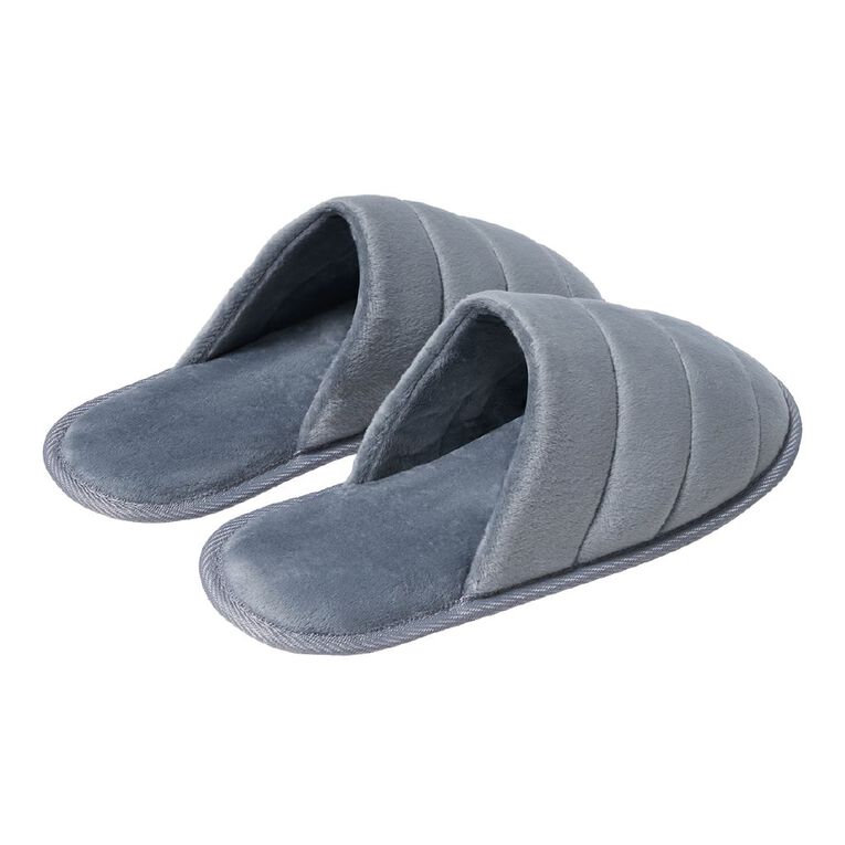 H&H Women's Puff Scuff Slippers, Grey, hi-res