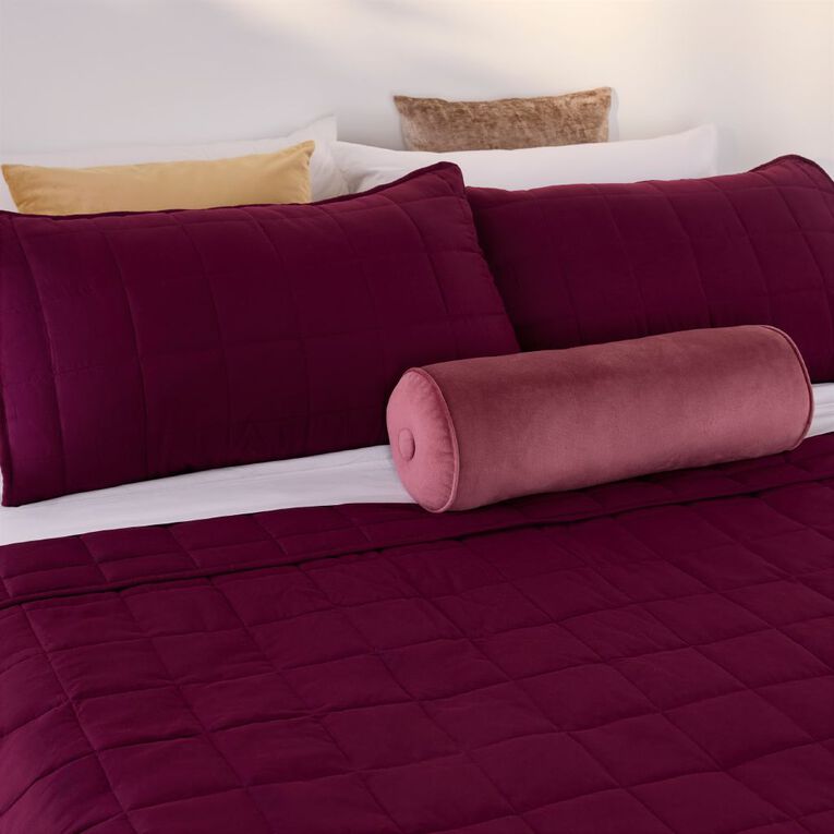 Living & Co Microfibre 3 Piece Comforter Set Purple Mid Queen, , hi-res
