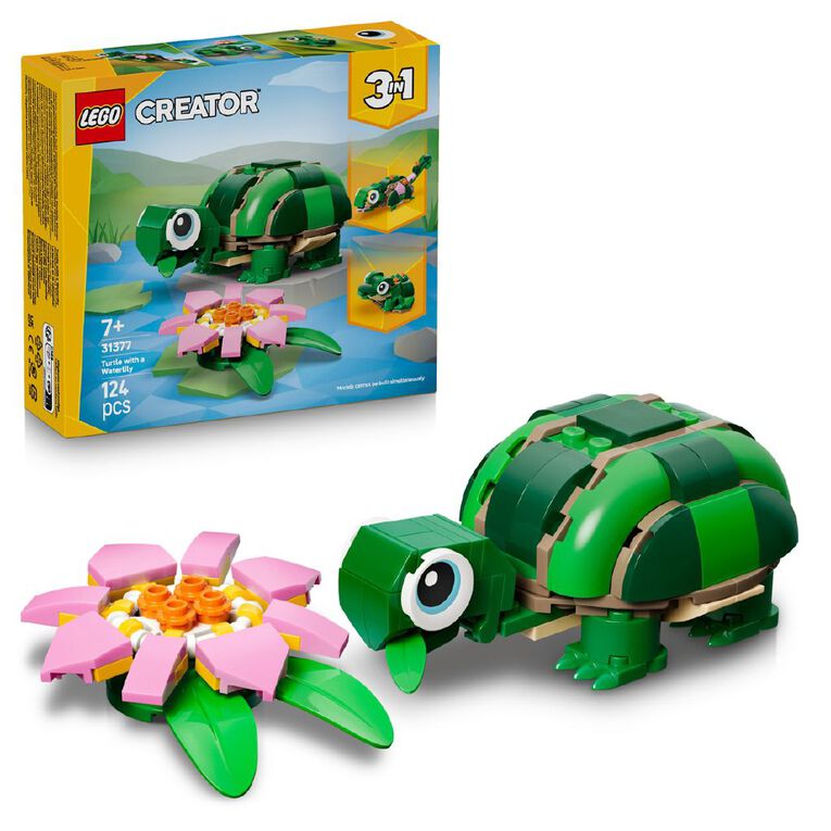 LEGO CREATOR Turtle With a Water Lilly Flower 31377, , hi-res