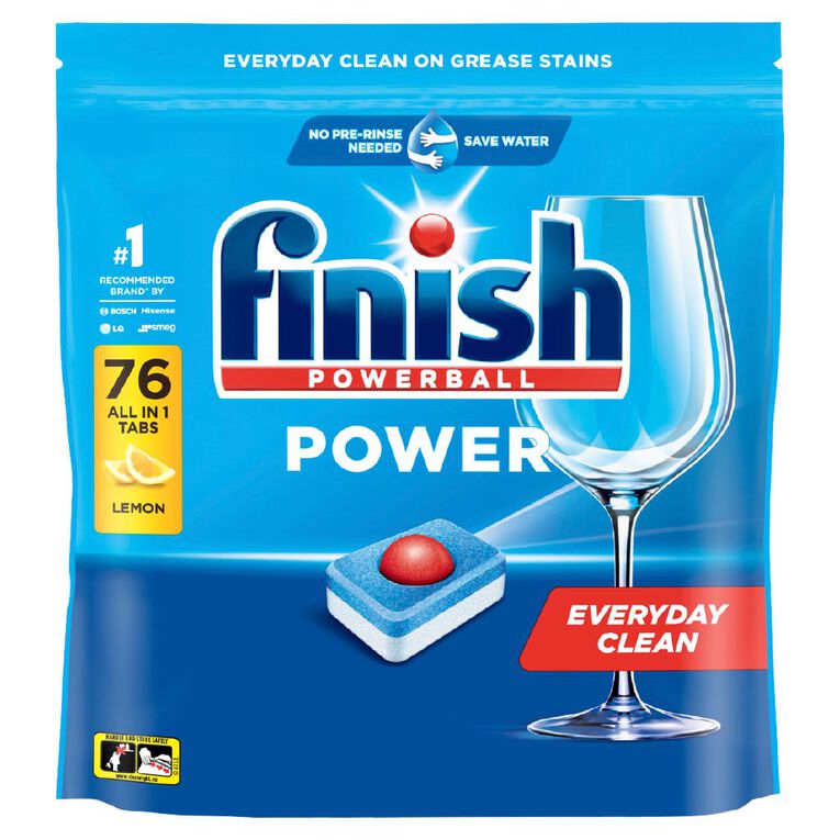 Finish Power Dishwasher Tablets Lemon 76 Pack, , hi-res
