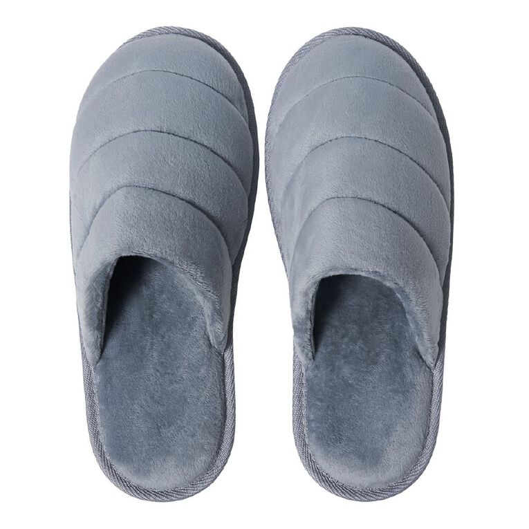H&H Women's Puff Scuff Slippers, Grey, hi-res