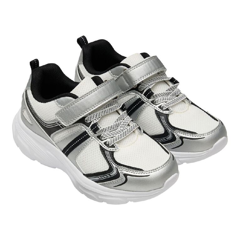 Active Intent Senior Kids' Jay Trainers, White, hi-res