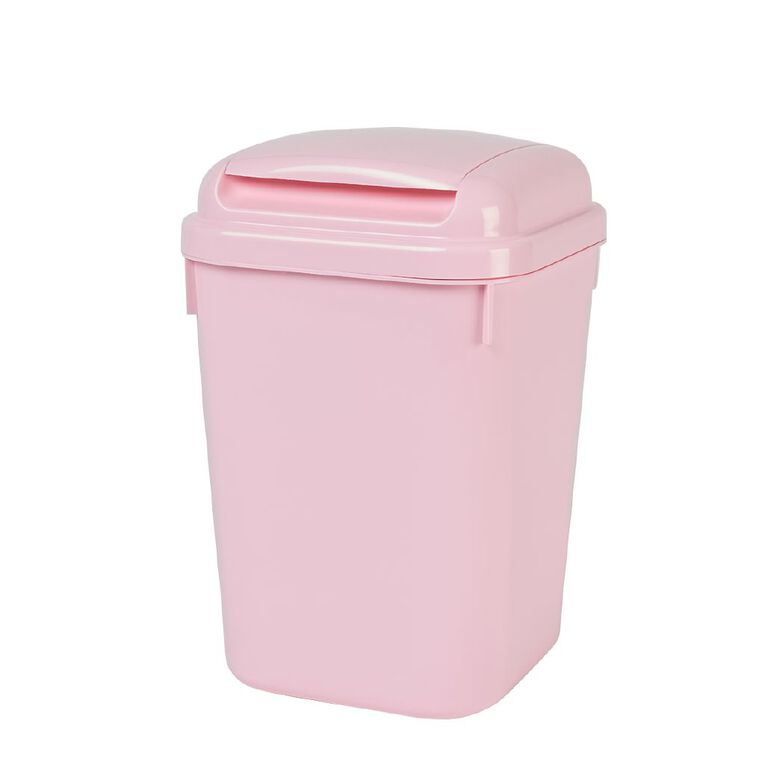 Taurus Flip Lid Rubbish Bin 4.5L Pink, , hi-res