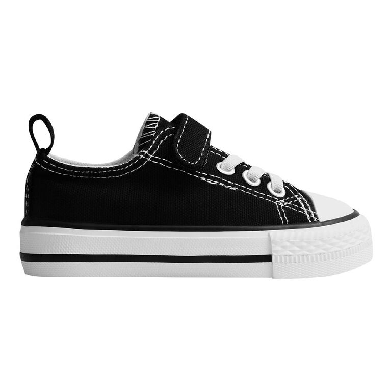 Young Original Junior Kids' Jude Canvas Low Top Sneakers, Black/White, hi-res