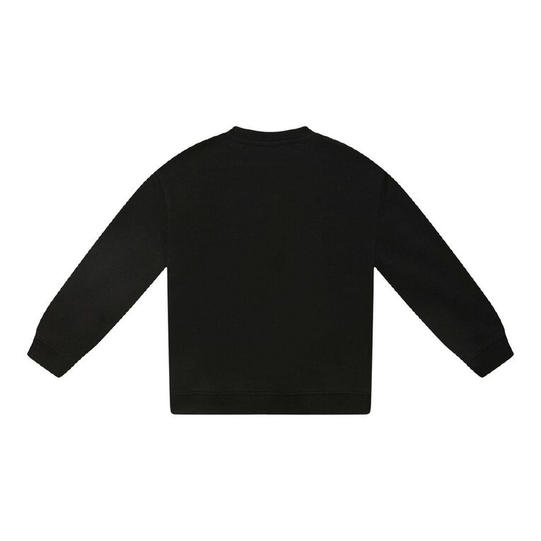 Young Original Print Crew Sweatshirt, Black, hi-res