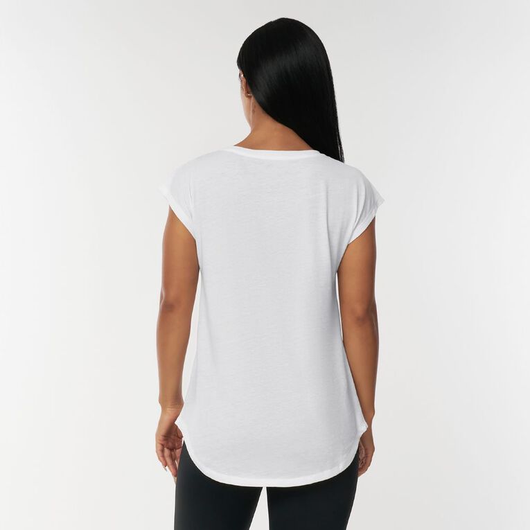 Active Intent Women's Crew Neck Tee, White, hi-res