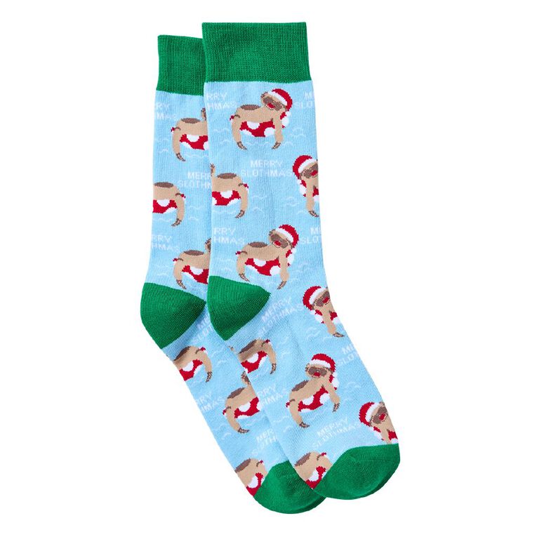 Sock Crew Christmas Novelty Crew Socks 1 Pack, Green, hi-res