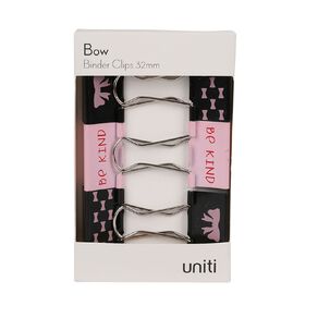 Uniti Bow Binder Clips 32mm 6 Pack