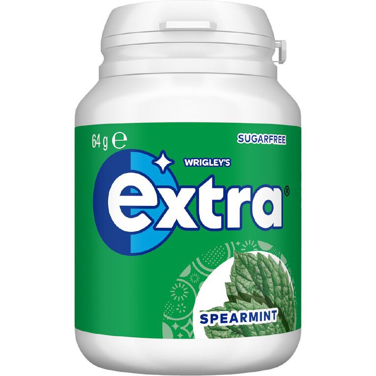 Extra Spearmint Chewing Gum Sugar Free Bottle 46 Piece 64g