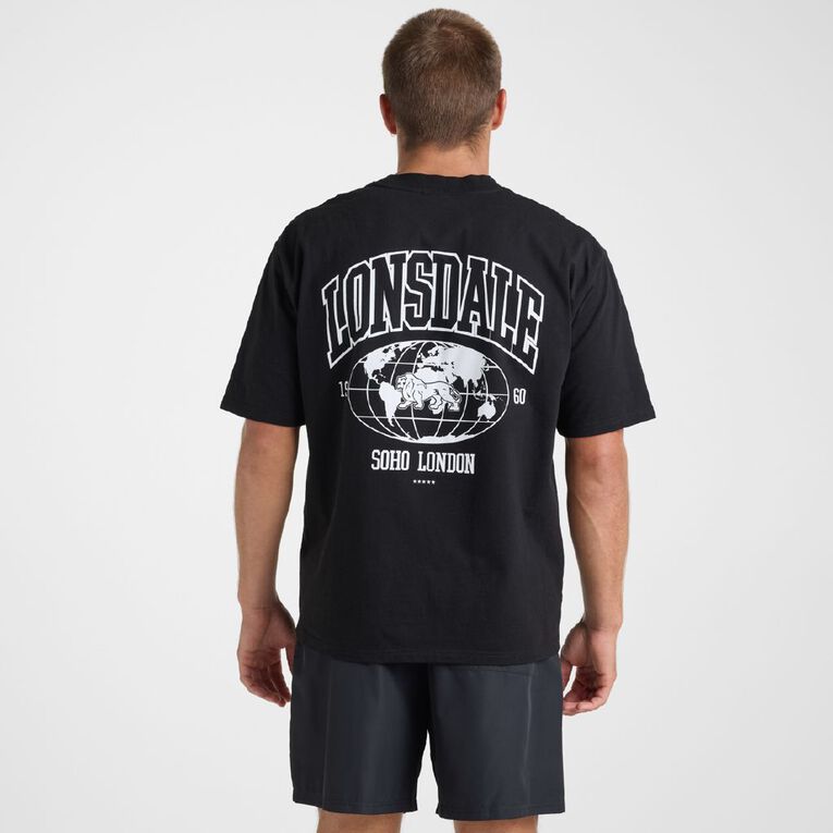 Lonsdale Men's Varsity Tee, Black, hi-res