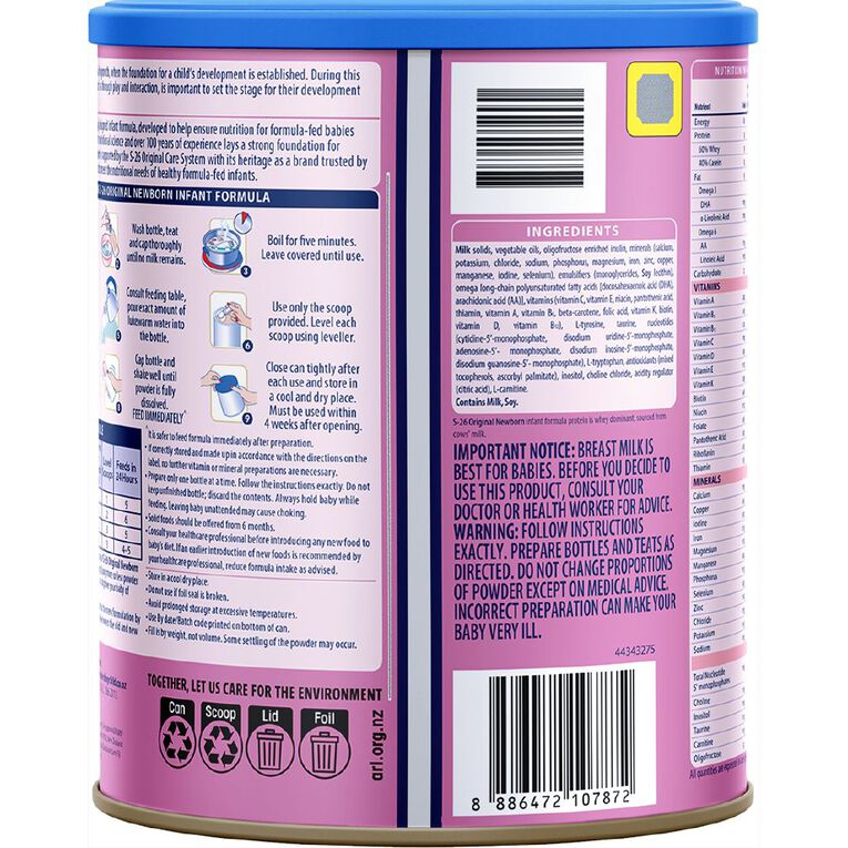 S26 Original Stage 1 Newborn Infant Formula From Birth 850g, , hi-res