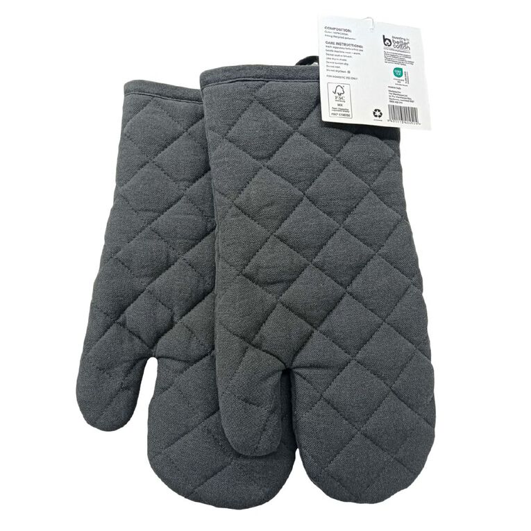 Living & Co Oven Glove Charcoal 2 Pack, , hi-res