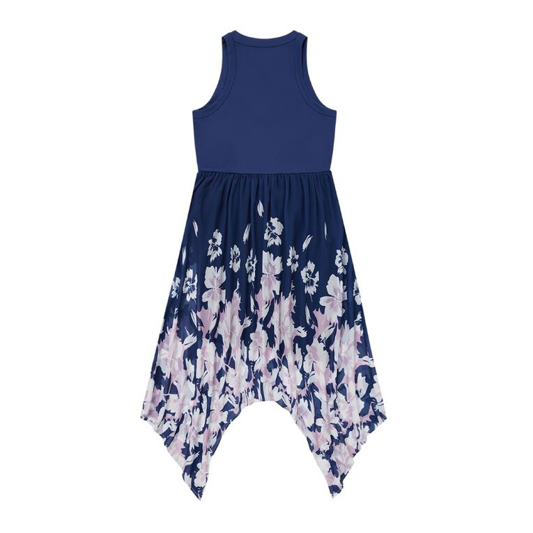 Young Original Chiffon Hanky Hem Dress, Blue Dark, hi-res