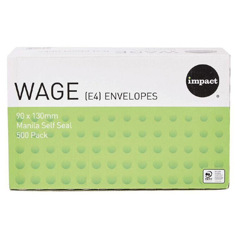 WS Envelope E4 Wage Self Seal 500 Pack Manilla, , hi-res