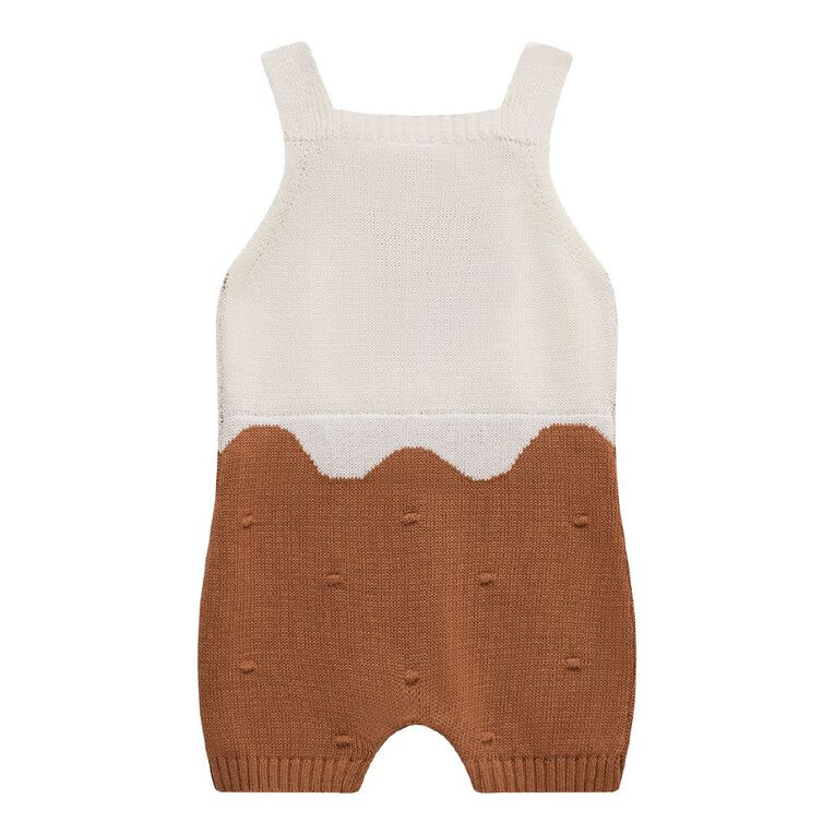 Young Original Baby Christmas Pudding Knitted Romper, Brown Mid, hi-res