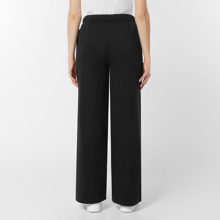 H&H Women's Wide Leg Trackpants, Black, hi-res