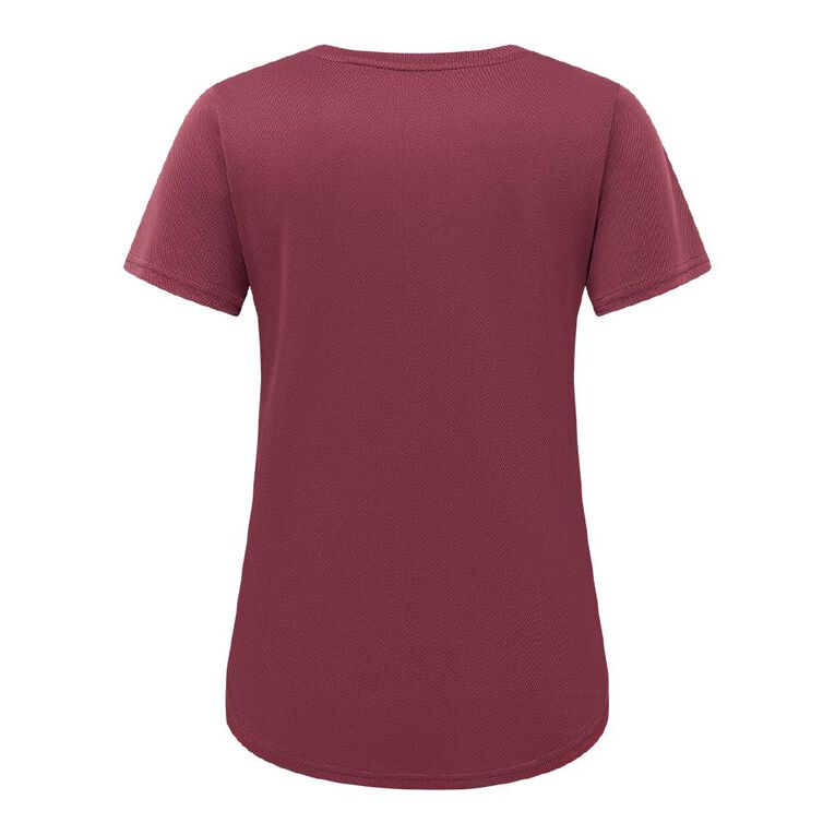 Active Intent Women's Cooldry Crew Neck Tee, Red Dark, hi-res