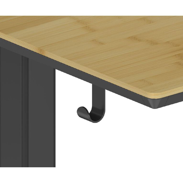 Workspace Height Adjustable Desk 1200W with Drawer Bamboo, , hi-res