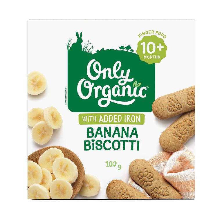 Only Organic Banana Biscotti 10+ Months 100g, , hi-res