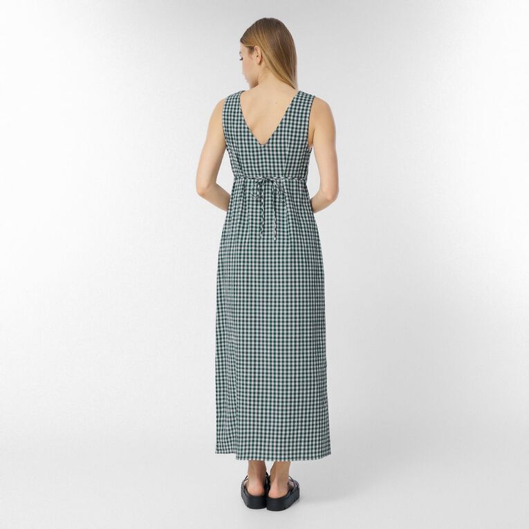 H&H Women's Sleeveless V-Neck Seersucker Slip Midi, Teal, hi-res