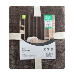 Living & Co Luxe Curtains Brown Mid 150-230cm Wide/160cm Drop