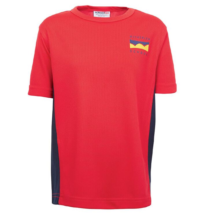 Schooltex Witherlea Sports Tee with Screenprint, Red/Navy, hi-res